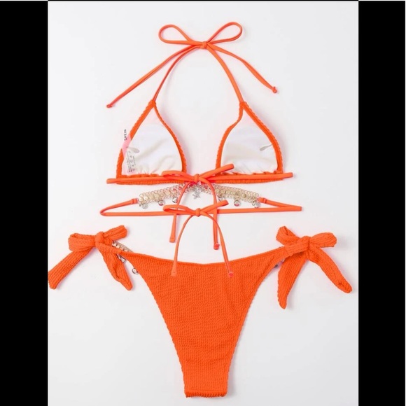 Textured Rhinestone Triangle Bikini - Picture 3 of 3